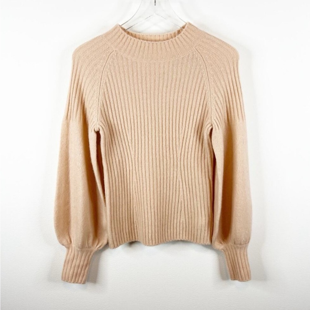 7 For All Mankind Balloon Sleeve Cashmere Blend Sweater XS Pink - Picture 4 of 6